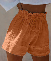 Daphne - Luftige Paperbag-Shorts – Hellorange