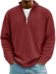 Blackden - Rippstrick-Half-Zip-Pullover – Rot