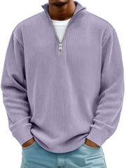 Blackden - Rippstrick-Half-Zip-Pullover – Lila