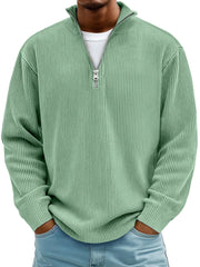 Blackden - Rippstrick-Half-Zip-Pullover – Grün