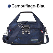 Oella | Diebstahlsichere Handtasche mit 10 Fächern – Camouflage Blau
