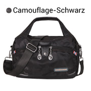 Oella | Diebstahlsichere Handtasche mit 10 Fächern – Camouflage Schwarz