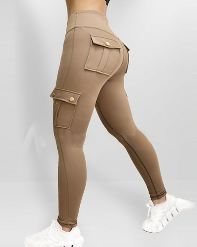 Damen Stretch- Leggings mit Cargo-Taschen