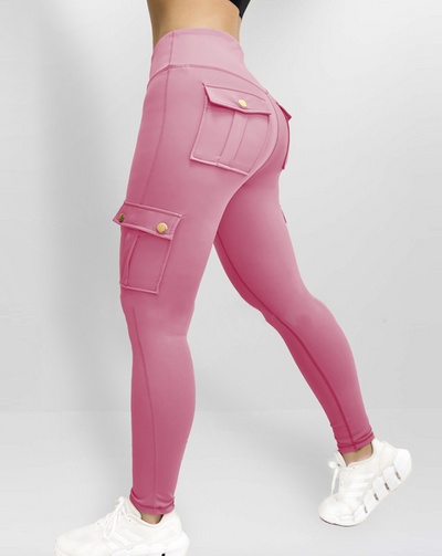 Damen Stretch- Leggings mit Cargo-Taschen