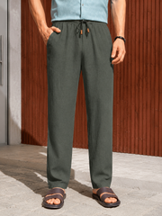 Elvar - Atmungsaktive Leinenhose – Olivgrün