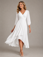 Sabriel - Fließendes Maxikleid – Weiß