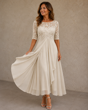Esteline - Weiches festliches Kleid – Weiß
