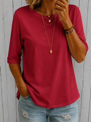 Bellavie - Klassische Bluse mit Rundhalsausschnitt – Rot