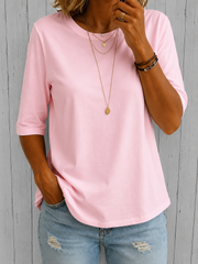 Bellavie - Klassische Bluse mit Rundhalsausschnitt – Rosa