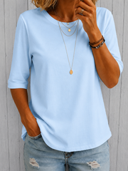 Bellavie - Klassische Bluse mit Rundhalsausschnitt – Blau