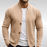 Eldhaven - Strukturierter Blazer mit Mandarin-Kragen – Beige