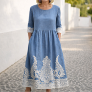 Daniela | Feminines Maxikleid für Damen – Dunkelblau