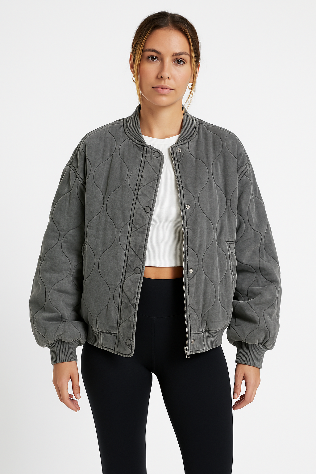 Damen-Bomber-Übergangsjacke | Übergrößer