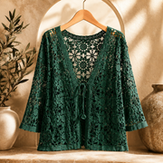Aralynne - leichter, offener Cardigan – Grün