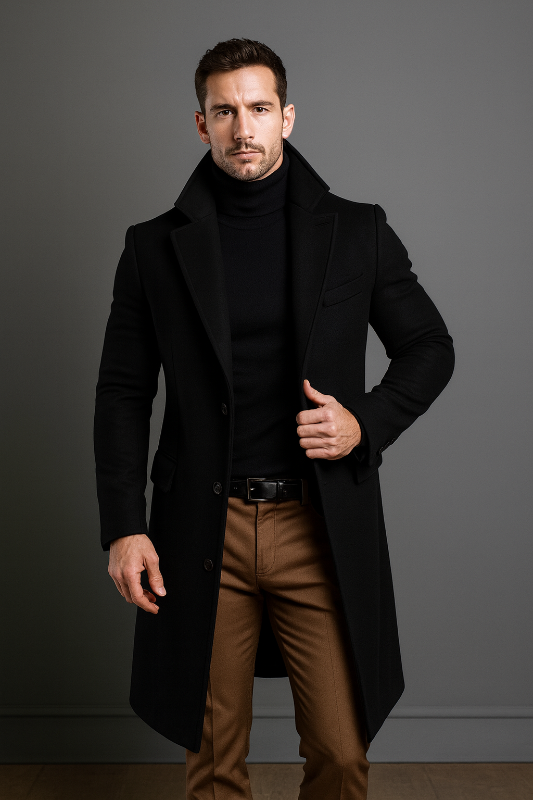 Herren-Langmantel – Stilvoller Wollmantel für kühle Tage