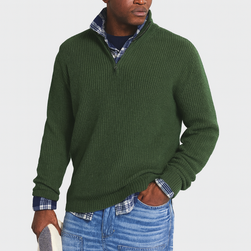 Herrenpullover mit Reißverschluss – Business-Casual-Stil, vielseitig für elegante Anlässe