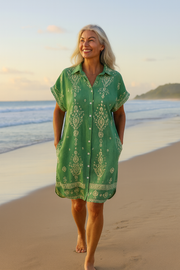 Nora | Stilvolles Boho Kleid Damen Chic – Grün