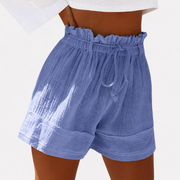 Daphne - Luftige Paperbag-Shorts – Lila