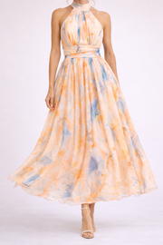 INGRID – KLEID MIT NECKHOLDER – Aquarell Pastell