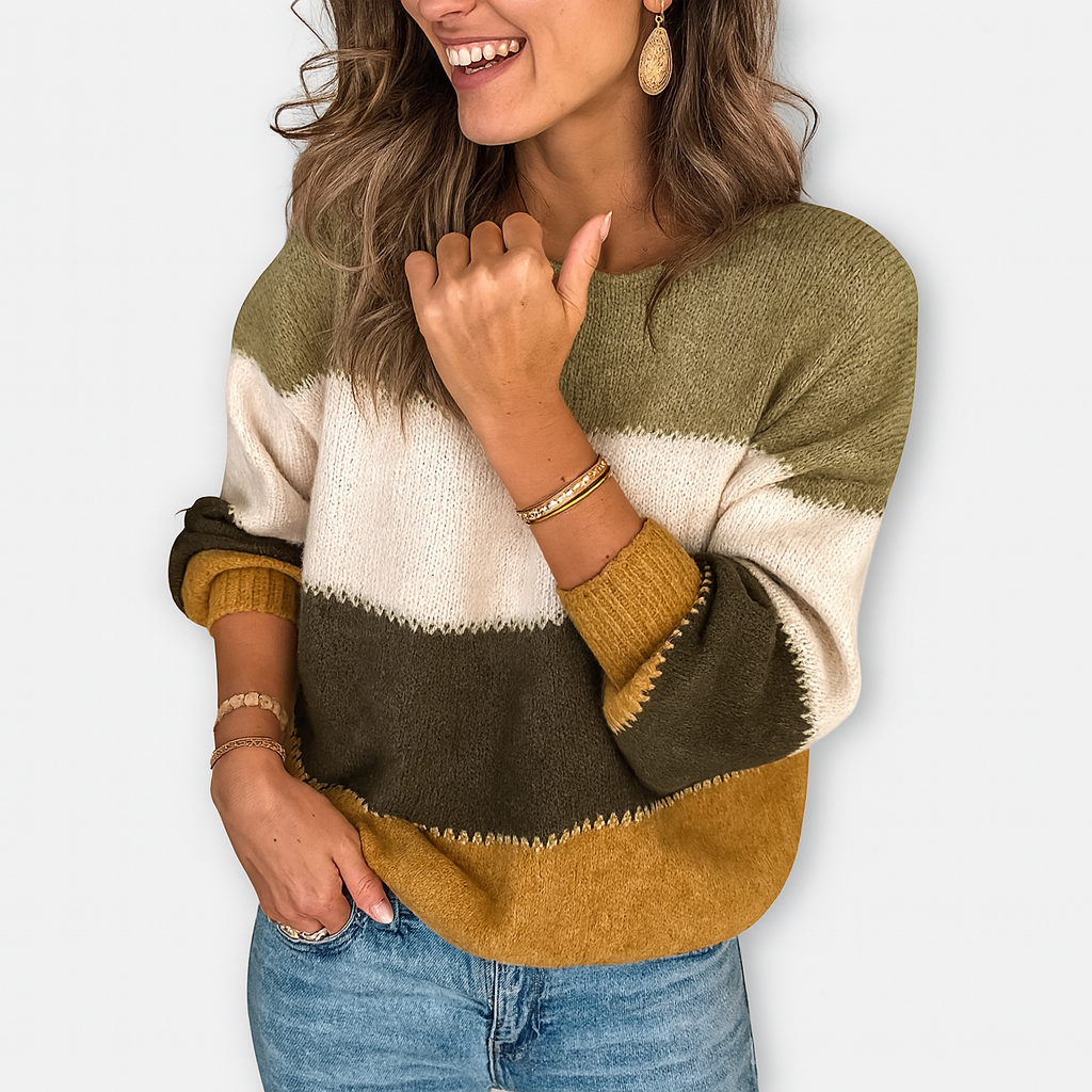 Colorblock Strickpullover – Lässiger Charme
