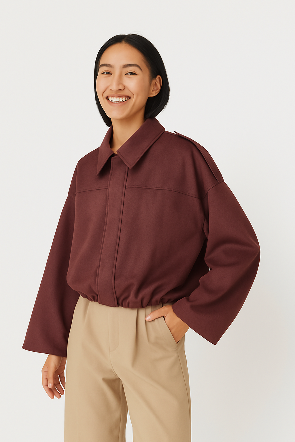 Deborah Kurzjacke Ballonärmel Oversized