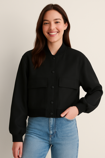 Barbara Blousonjacke mit Taschen Knopfverschluss