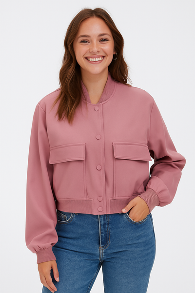 Barbara Blousonjacke mit Taschen Knopfverschluss