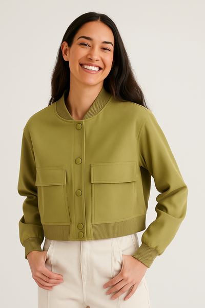 Barbara Blousonjacke mit Taschen Knopfverschluss