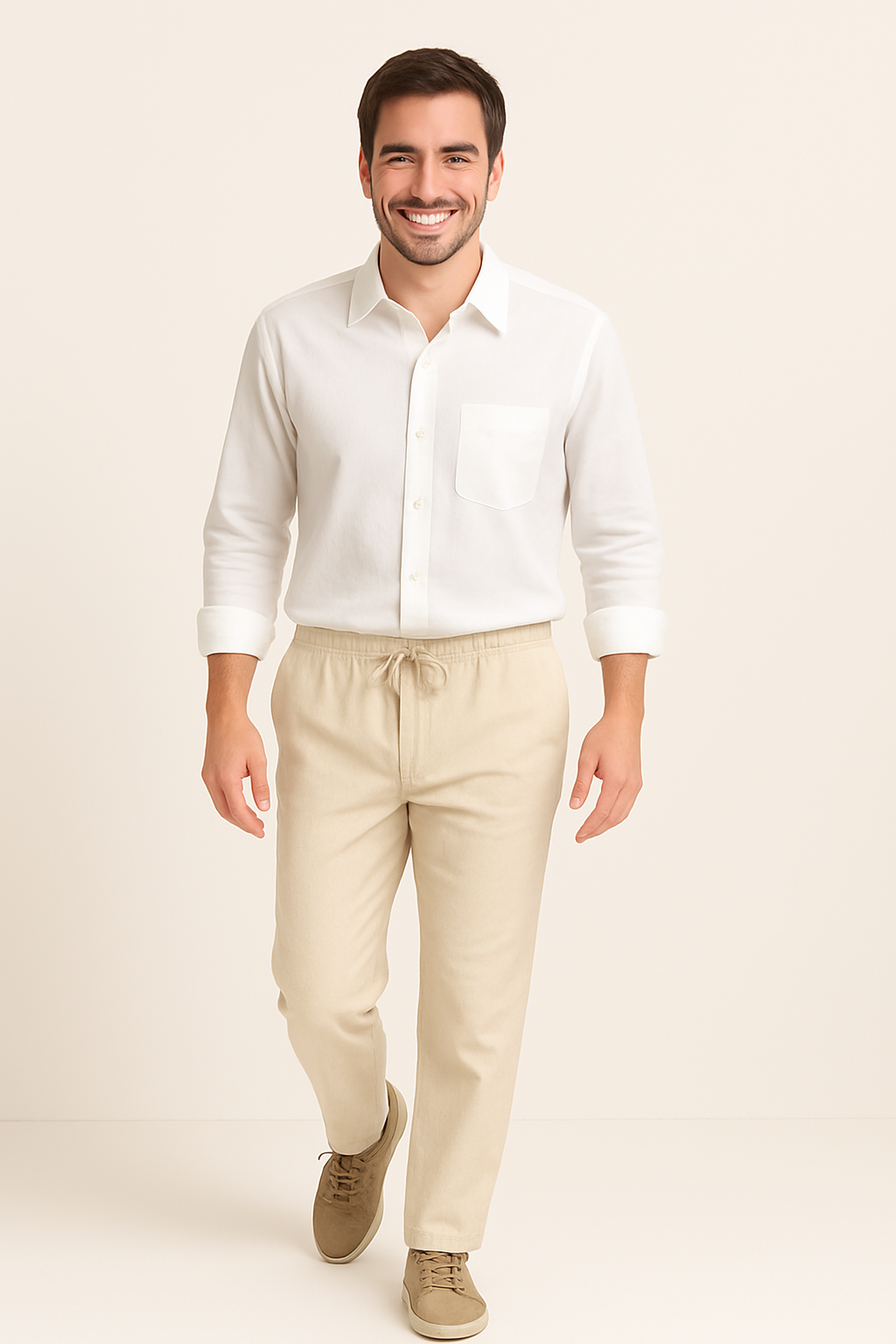 Leendert linnen Hemd und Kordelzughose