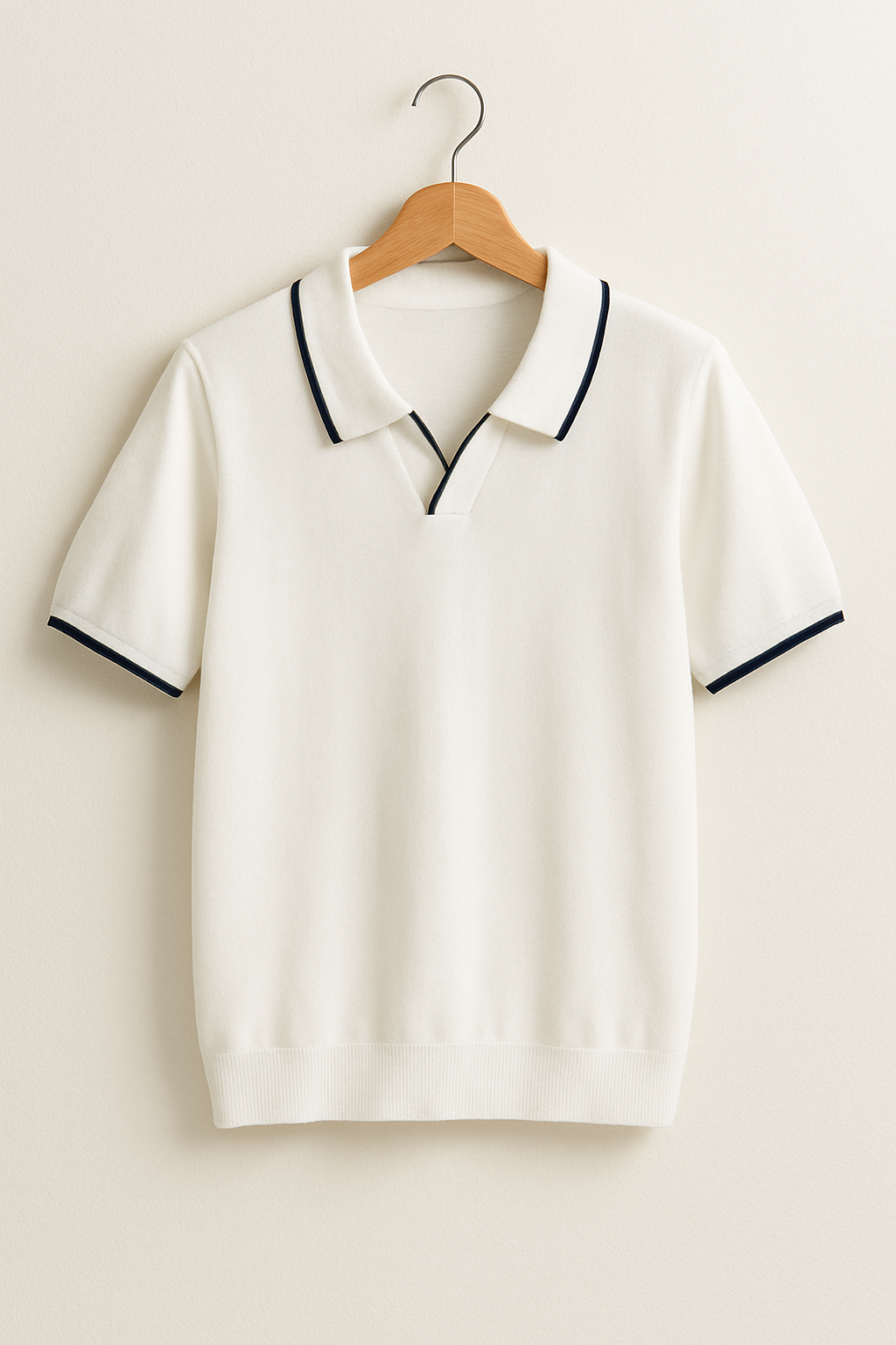 Aaron Strickpoloshirt Kurzarm Kontrastkante