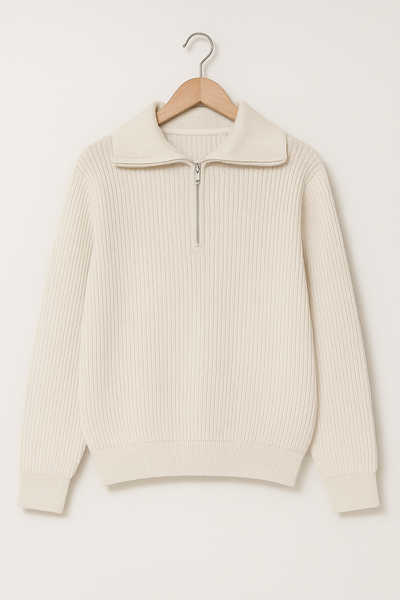 Christopher Strickpullover mit Reißverschluss und Streifen