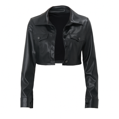 Clara Kunstlederjacke Kurz Cropped