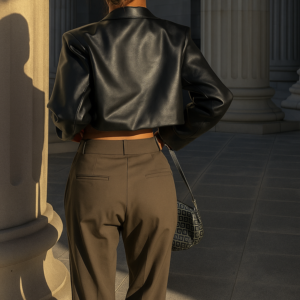 Clara Kunstlederjacke Kurz Cropped