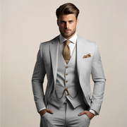 Clemens | Dreiteiliger Herrenanzug Slim Fit Frühling – Grau