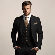 Clemens | Dreiteiliger Herrenanzug Slim Fit Frühling – Schwarz