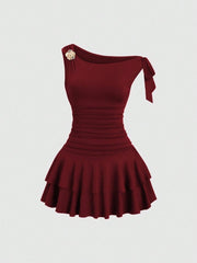 Cocktailkleid Mini Elegant Festlich – Bordeaux
