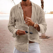 Marco | Herren hemd Langarm Freizeithemd Sommer Casual – Khaki