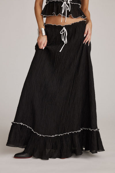 Zweiteiler mit Volants | Spaghettiträger | Luftiger Maxirock