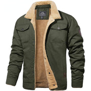 Richard | Herren Warme Fleecejacke mit Knopfleiste – Grün