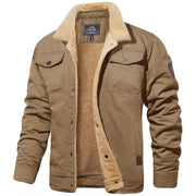 Richard | Herren Warme Fleecejacke mit Knopfleiste – Khaki