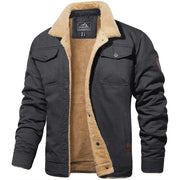 Richard | Herren Warme Fleecejacke mit Knopfleiste – Grau