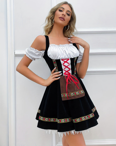 Damen Schulterfreies Klassisches Dirndlkleid | Mini