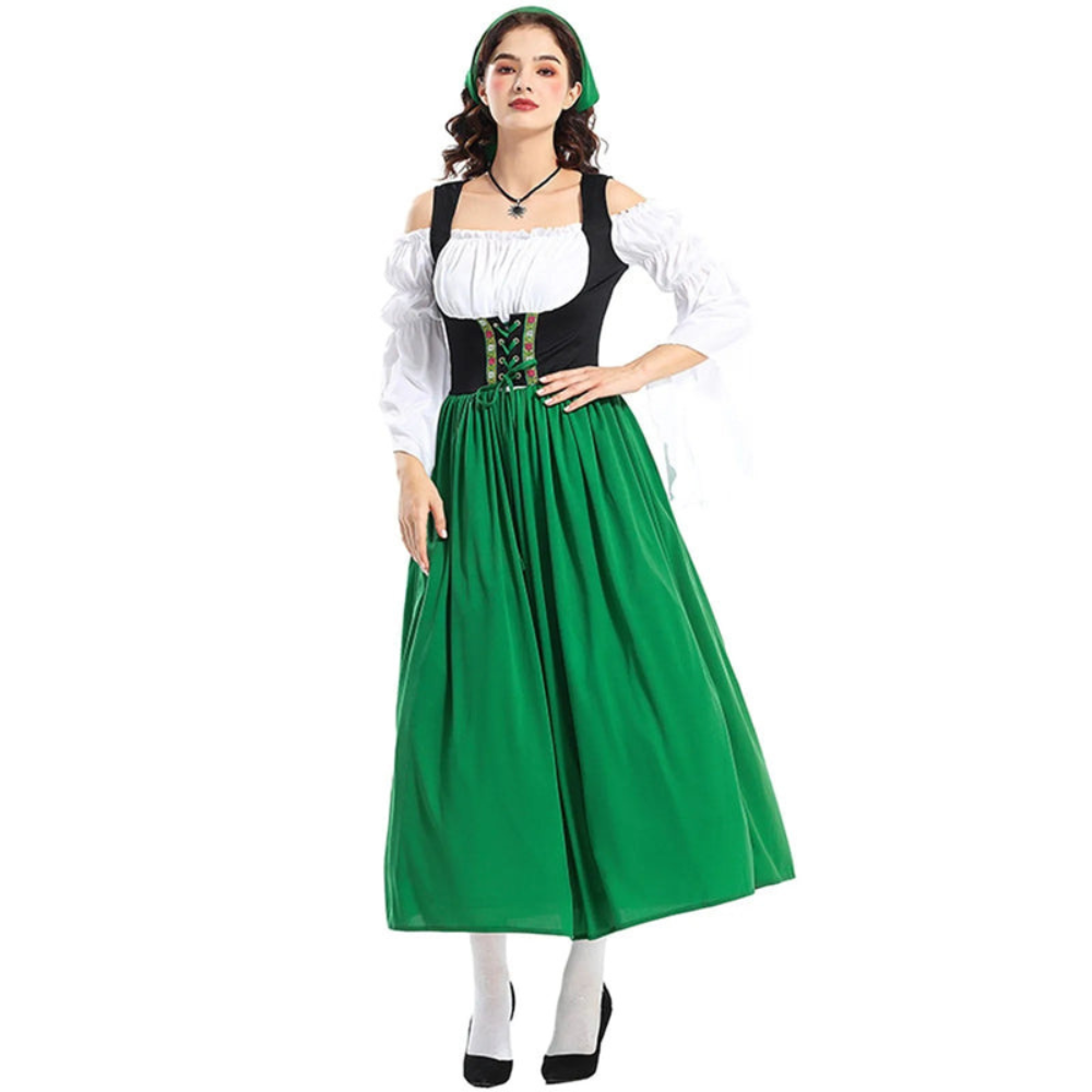 Damen Besticktes Traditionelles Dirndl Kleid | Midi