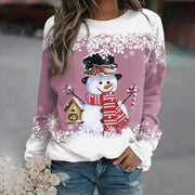 Festliches Weihnachts-Langarmshirt für Damen – Pink