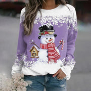Festliches Weihnachts-Langarmshirt für Damen – Lila