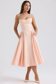 Damen Midikleid mit Herzausschnitt: Elegante Passform für Hochzeiten – Hellrosa