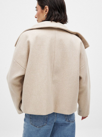 Damenjacke mit Doppelverschluss und Schalkragen für Herbst und Winter