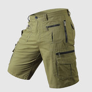 Dominic | Herren Multi-Taschen Reißverschluss Cargo-Shorts – Grün