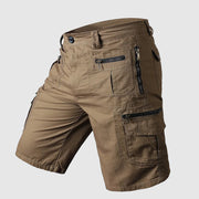 Max | Herren Reißverschluss Tasche Utility-Style Cargo-Shorts – Khaki