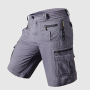 Max | Herren Reißverschluss Tasche Utility-Style Cargo-Shorts – Grau